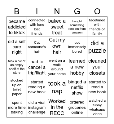 covid 19 bingo Card