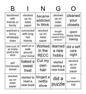 covid 19 bingo Card