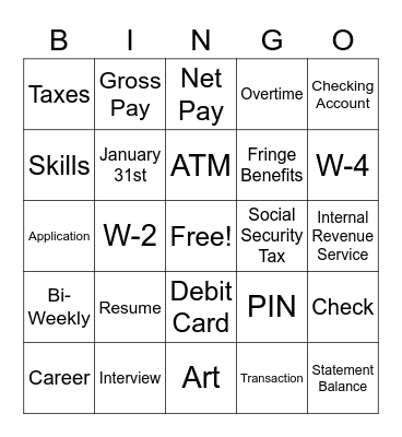 Career Development Bingo Card