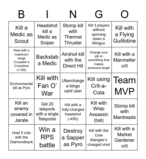 SVGE TF2 Bingo Cards Bingo Card