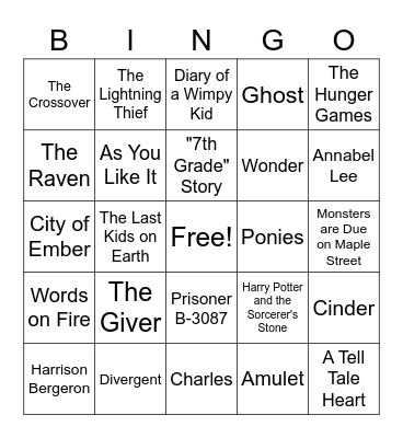 Book Bingo Card