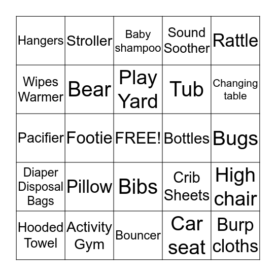 BABY BINGO Card