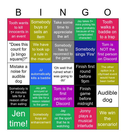 Gloomhaven Bingo 2 Bingo Card