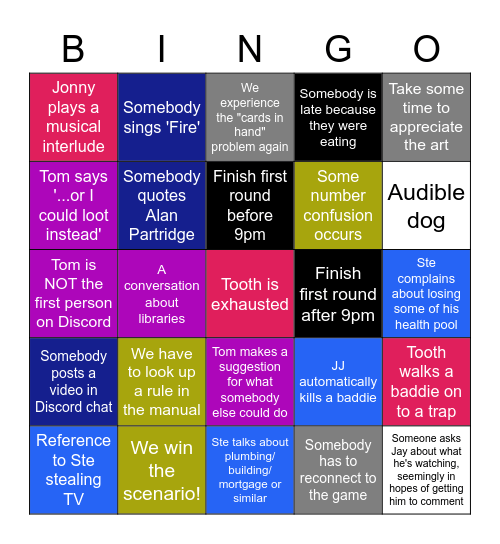 Gloomhaven Bingo 2 - Jay Bingo Card