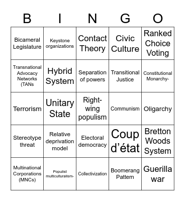 POL FINAL REVIEW Bingo Card