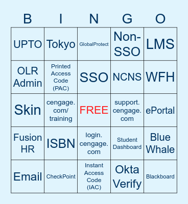 Cengage AC&R BINGO Card