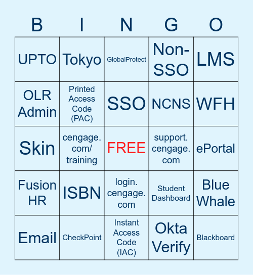 Cengage AC&R BINGO Card