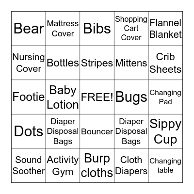BABY BINGO Card