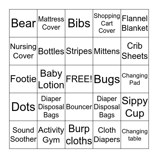 BABY BINGO Card