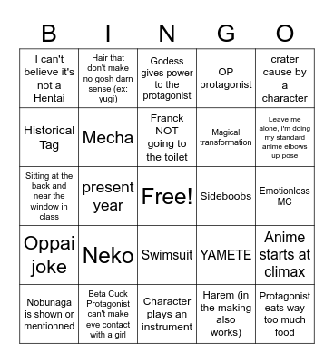 WEEB CARD Bingo Card