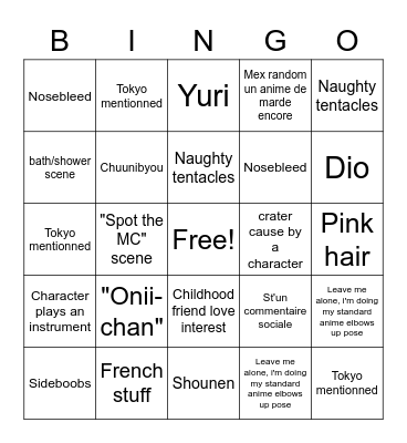 WEEB CARD Bingo Card