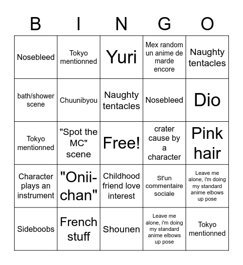 WEEB CARD Bingo Card