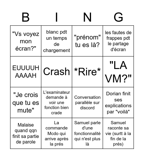 EIP follow up Bingo Card