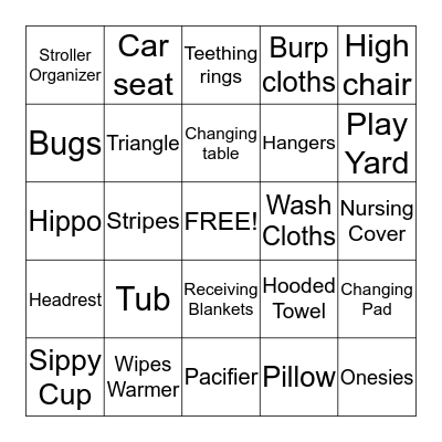 BABY BINGO! Bingo Card