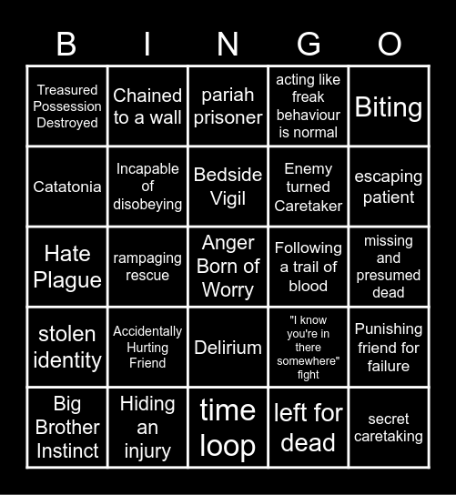 Bad Things Happen Bingo Card