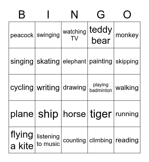 Revision (ôn tập từ vựng học kì 2) Bingo Card