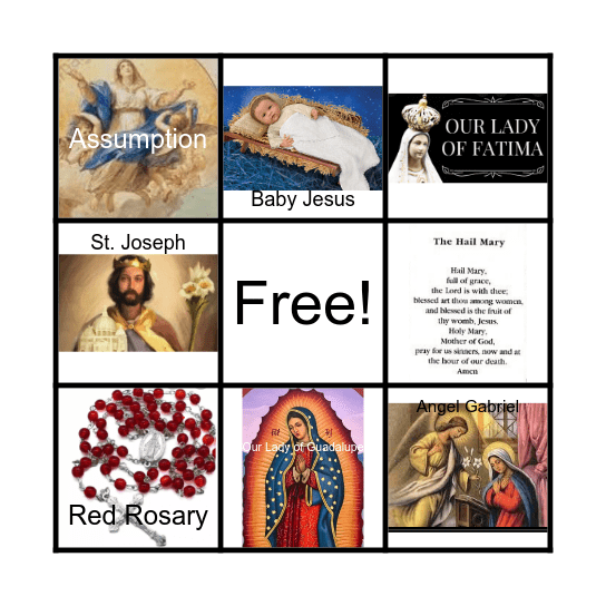 Mary, Our Blessed Mother Bingo Card