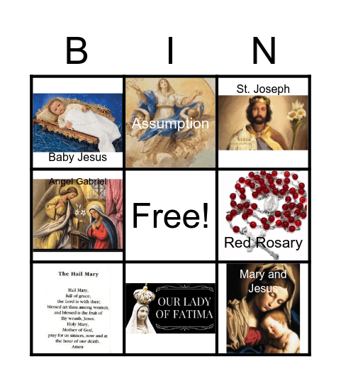 Mary, Our Blessed Mother Bingo Card