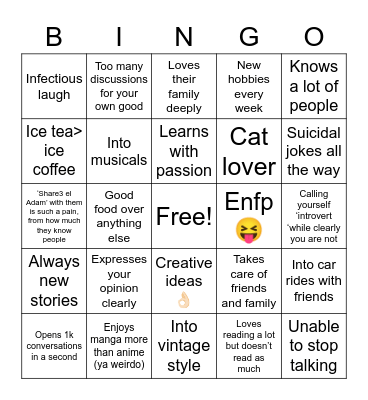 Momen’s bingo Card