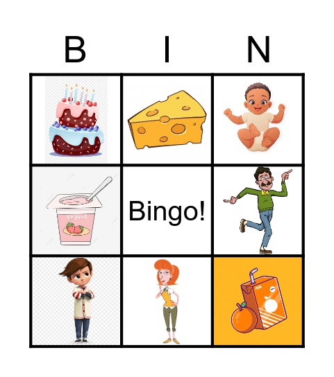 Family & Food Bingo Card