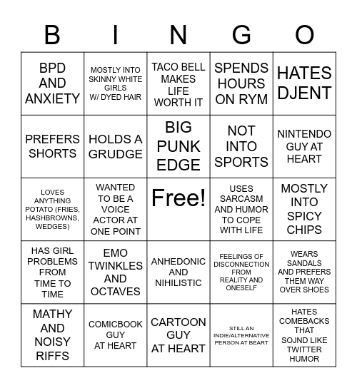 CLINEY WHINEY BINGO Card