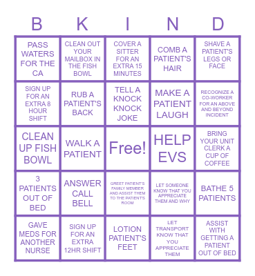 10 EAST BINGO Card