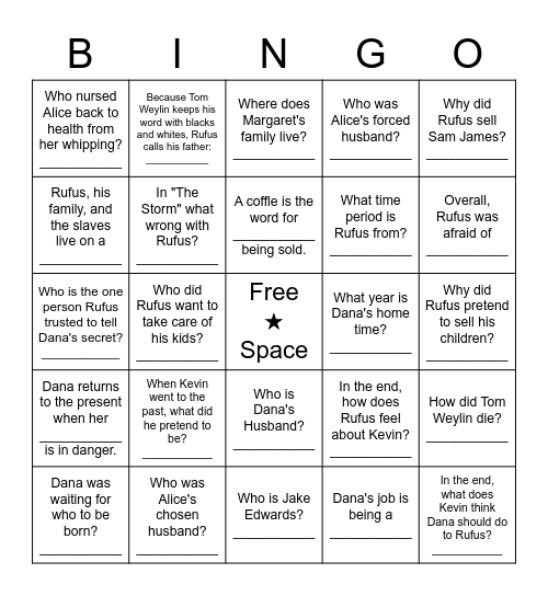 KINDRED Final Review Bingo Card