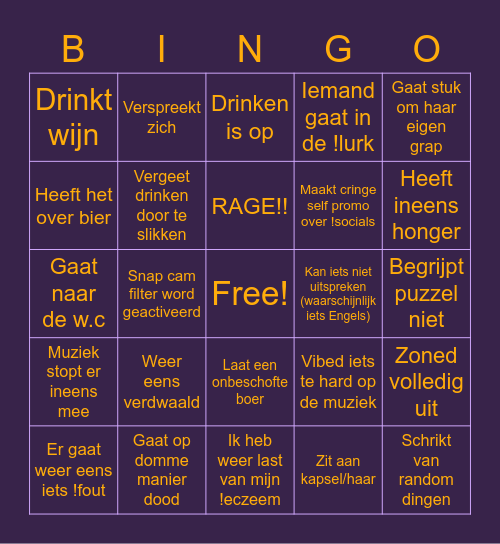 Jaantje's BINGO Card