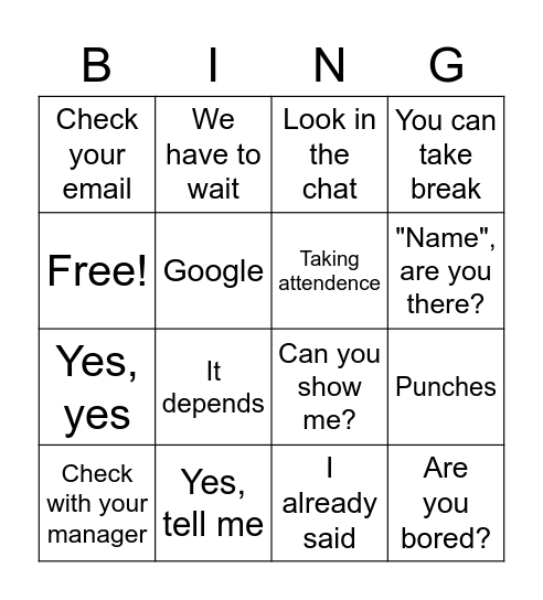 Ana Carolina Phrases Bingo Card