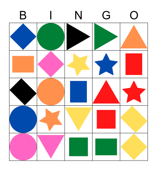 2D Shape Bingo Card