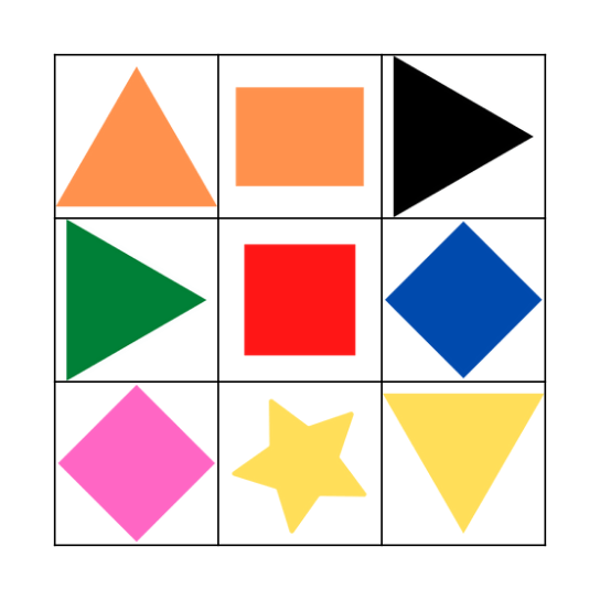 2D Shape Bingo Card