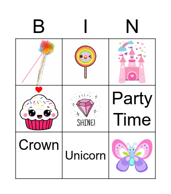 Unicorn Bingo Card