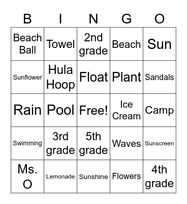 End of the YEAR Bingo Card