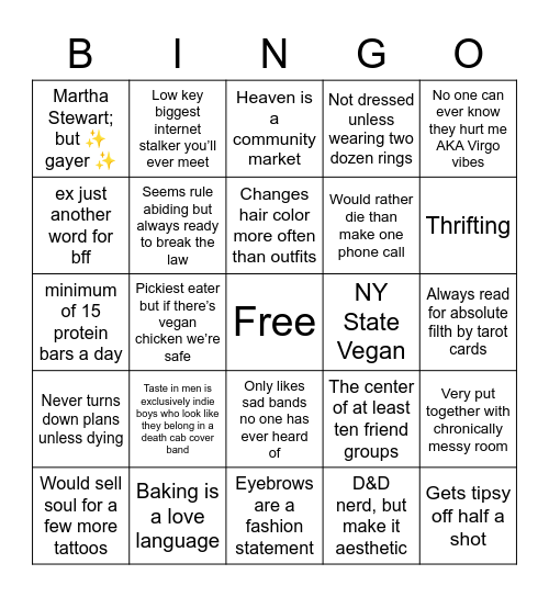Tina Bingo Card