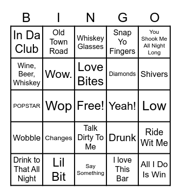 Donkey's Fun Music Bingo Card