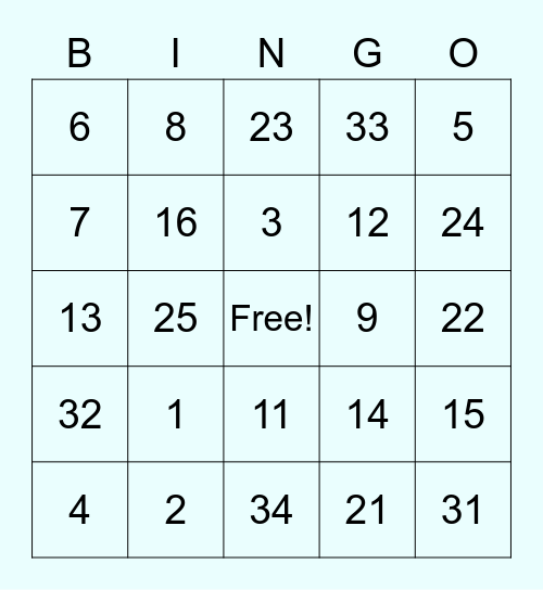 HiOperator (test) Bingo Card