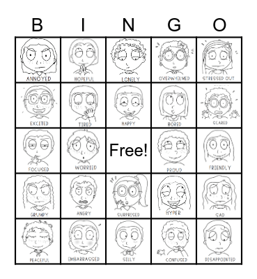 Feelings Bingo Card
