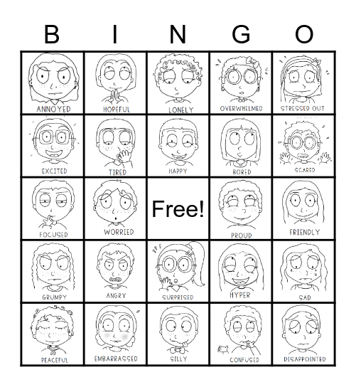 Feelings Bingo Card