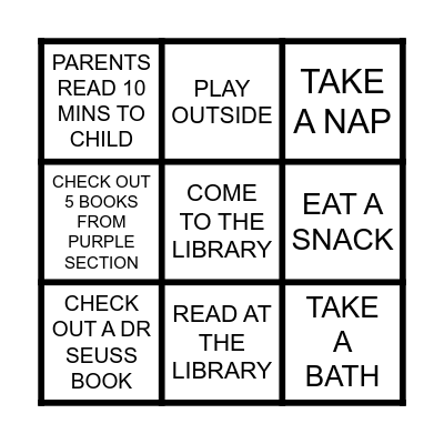 TODDLER BINGO Card