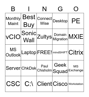 mindSHIFT Bingo Card