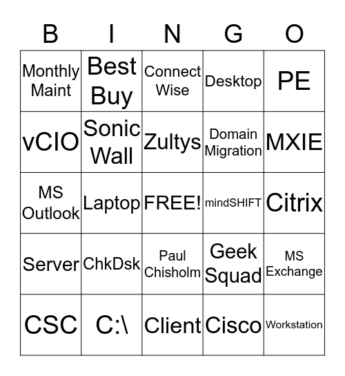 mindSHIFT Bingo Card