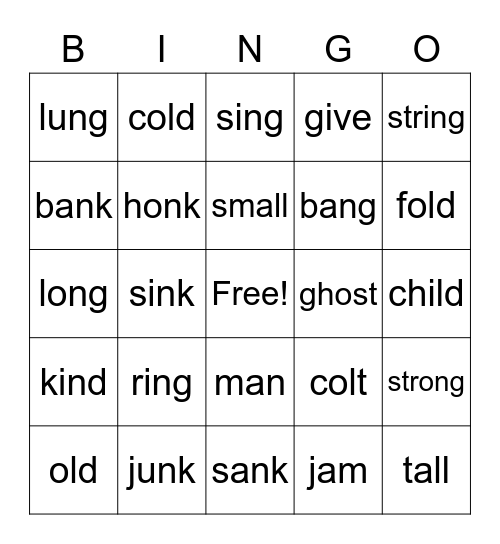 Glued Sound Bingo Card