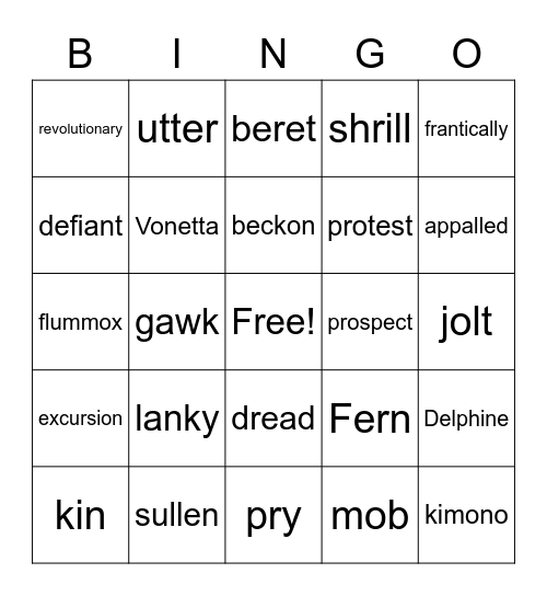 One Crazy Summer Bingo Card