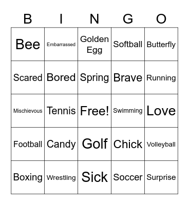 ASL Review Bingo Card