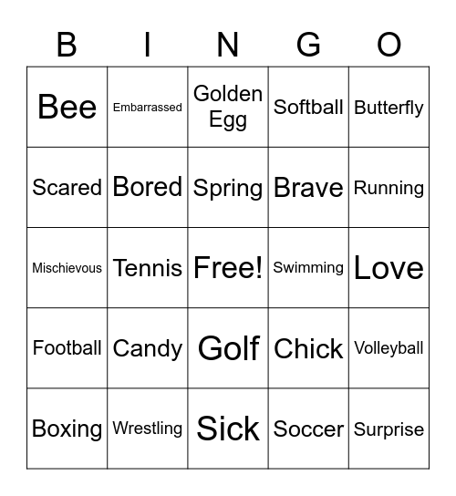 ASL Review Bingo Card