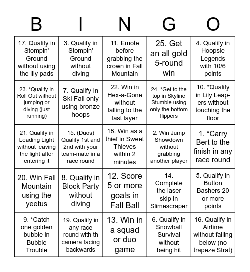 FG May Card 2 Bingo Card