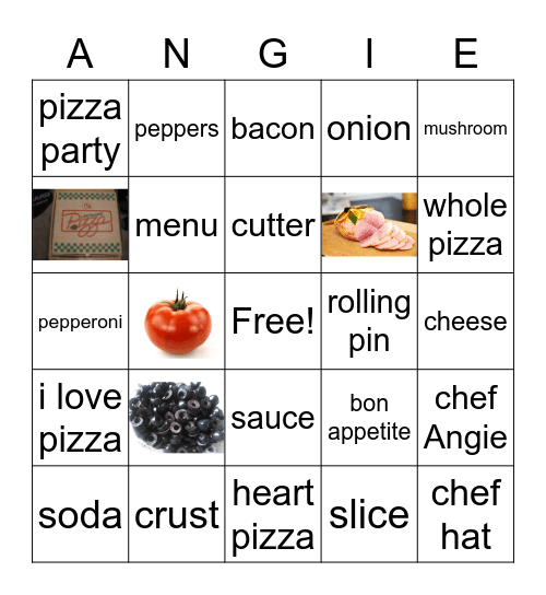 Angie's Pizza Bingo Card