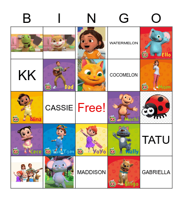 COCOMELON BINGO Card