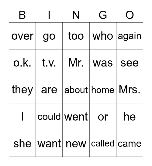 27 Bingo Card