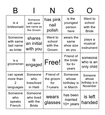 Road to Rucker Bingo Card